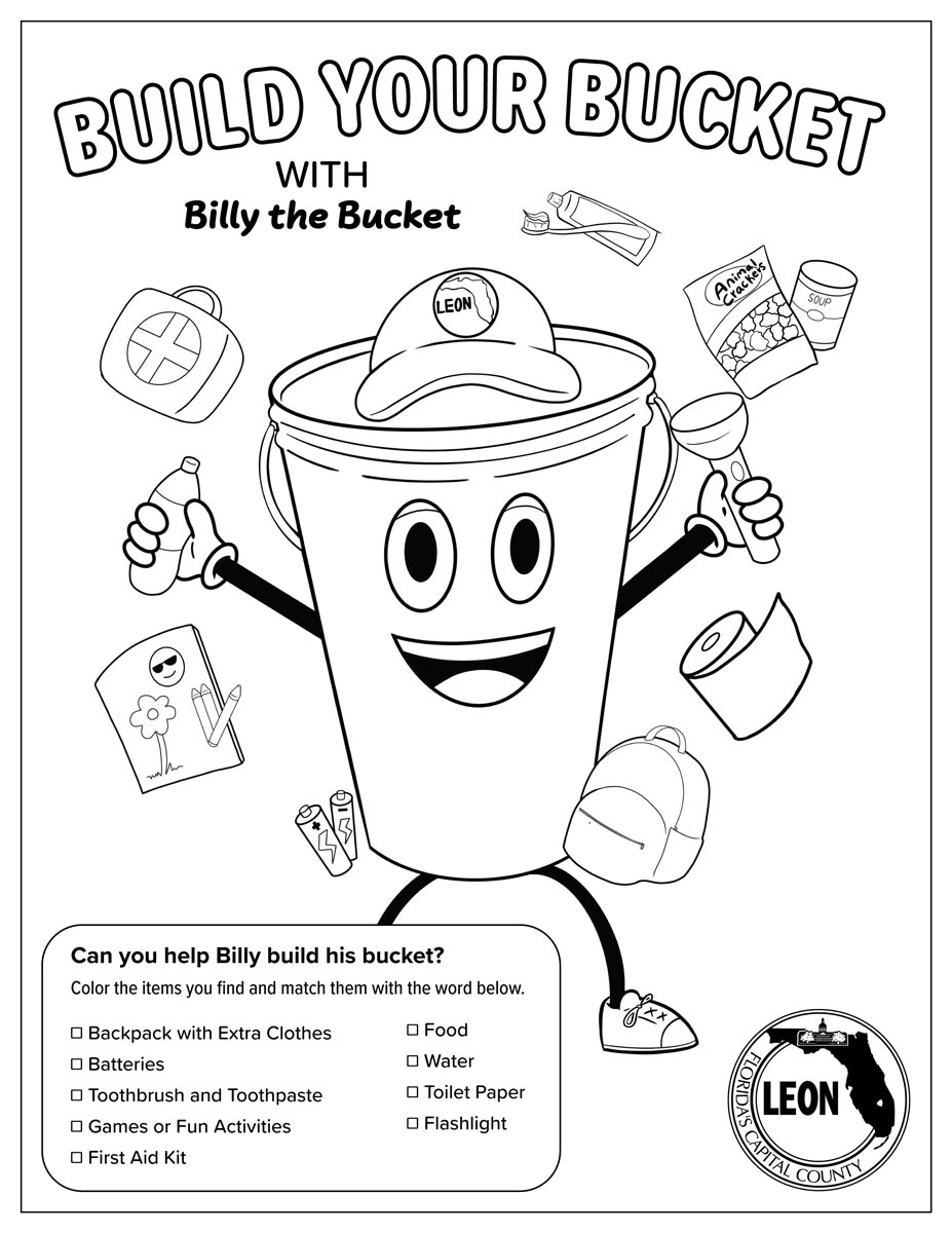 Billy the Bucket single-page coloring sheet image