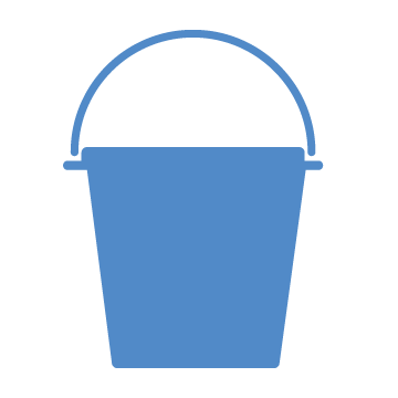 Blue disaster bucket icon